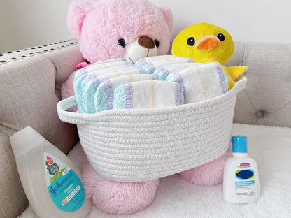 Multi-Purpose Cotton Rope Organizer Storage Basket (Small)