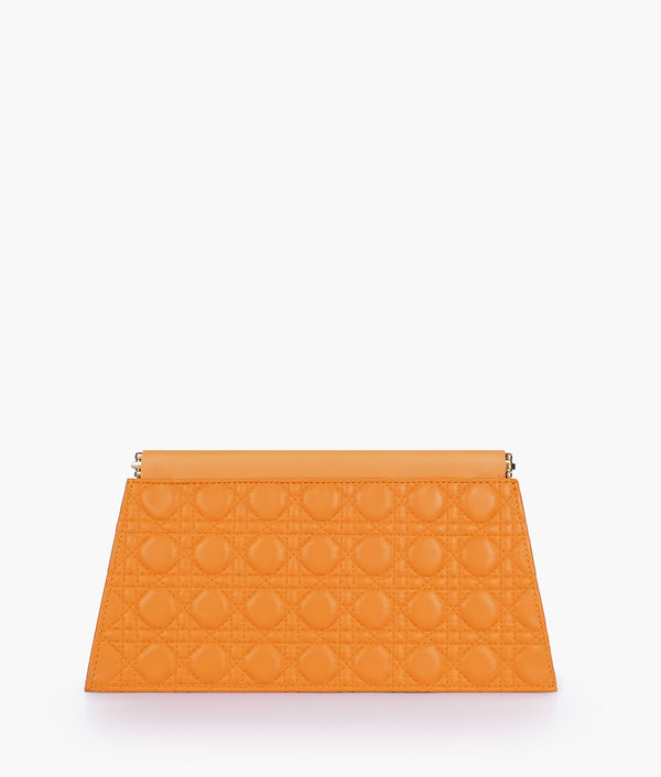 RTW Creation - Mustard quilted evening clutch with snap closure