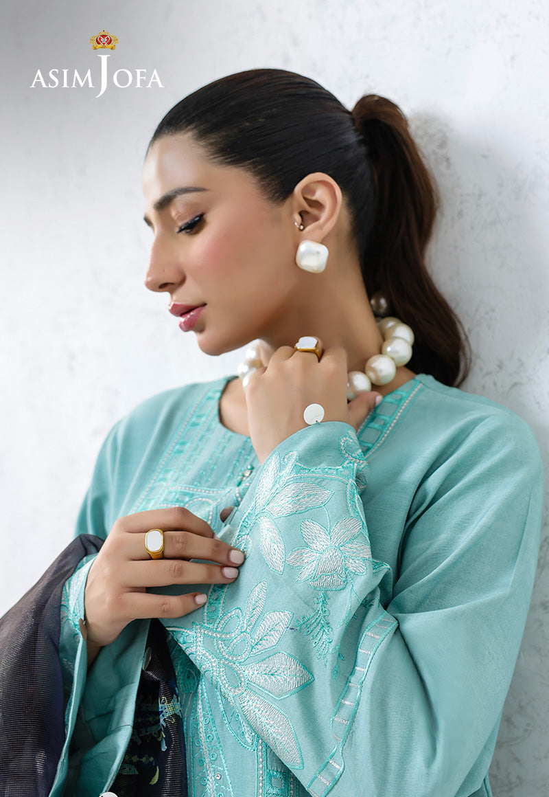 AJPB-237 EMBROIDERED RAW SILK STITCHED 3PCS