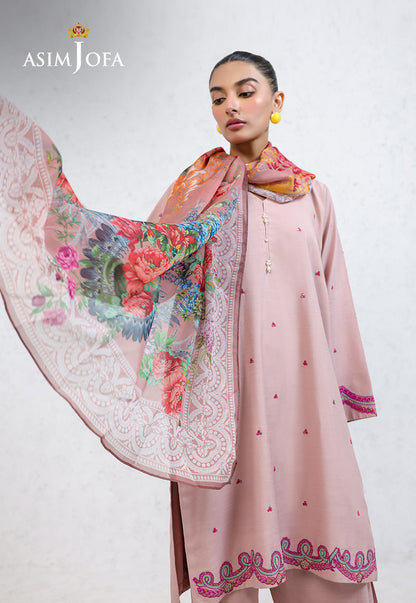 AJPB-238 EMBROIDERED RAW SILK STITCHED 3PCS