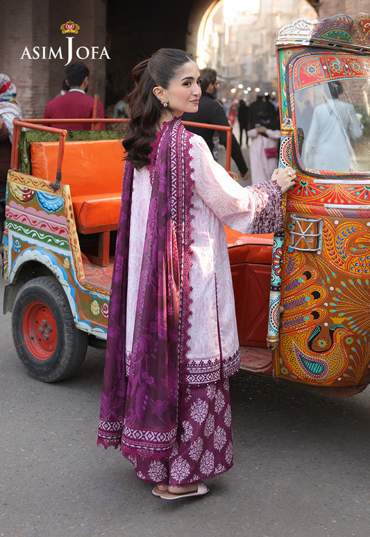AJUBF-49 PRINTED EMBROIDERED LAWN 3 PCS