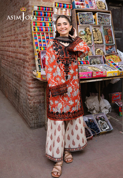 AJUBF-48 PRINTED EMBROIDERED LAWN 3 PCS