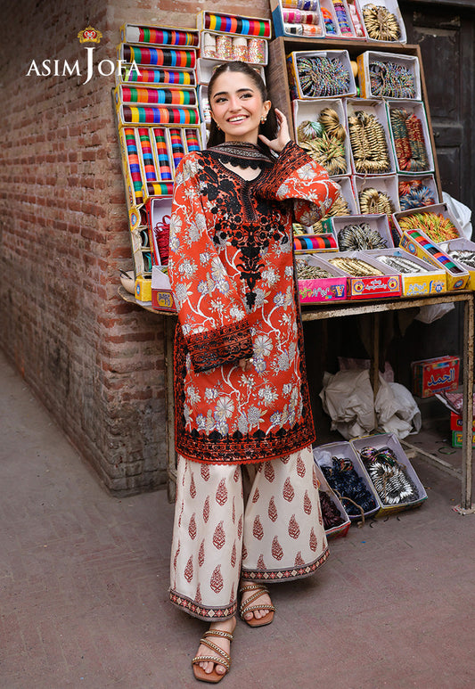 AJUBF-48 PRINTED EMBROIDERED LAWN 3 PCS