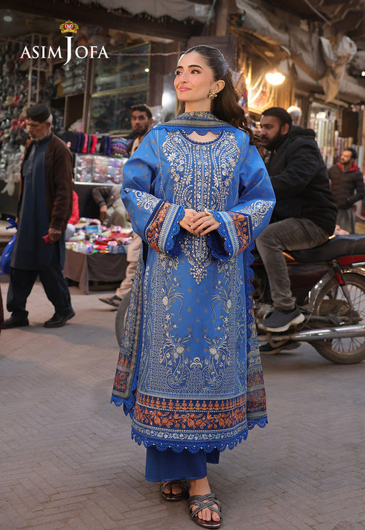 AJUBF-38 PRINTED EMBROIDERED LAWN 3 PCS