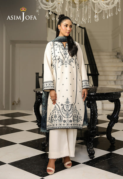 AJMCH-08 EMBROIDERED CAMBRIC UNSTITCHED 3 PCS