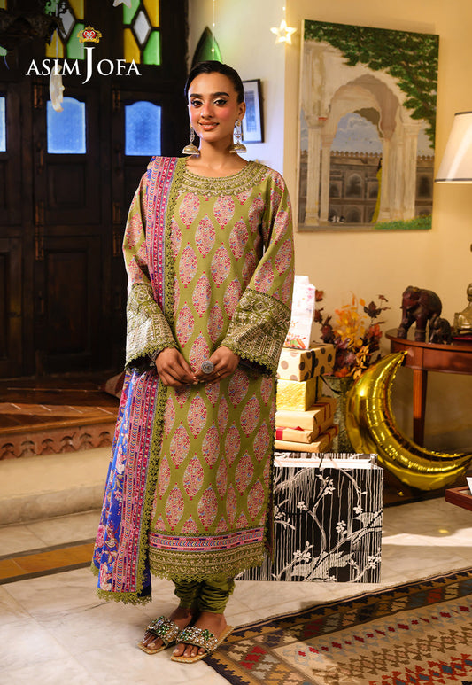 AJUBF-25 PRINTED EMBROIDERED LAWN 2 PCS