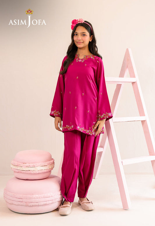 AJKLP-10 Embroidered Malai Silk Stitched 2 Pcs