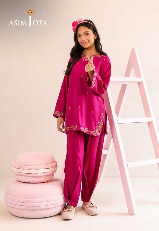 AJKLP-10 Embroidered Malai Silk Stitched 2 Pcs