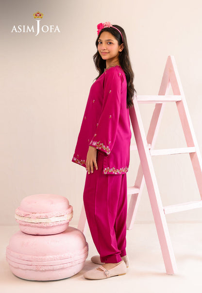 AJKLP-10 Embroidered Malai Silk Stitched 2 Pcs