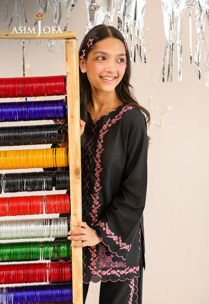AJKLP-05 Embroidered Twisted Silk Stitched 2 Pcs