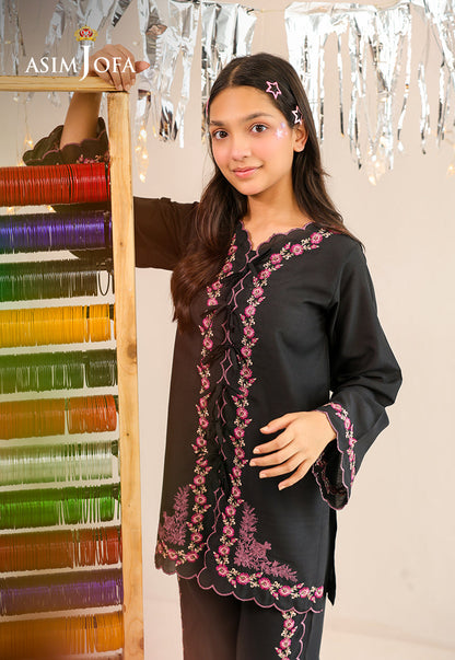 AJKLP-05 Embroidered Twisted Silk Stitched 2 Pcs