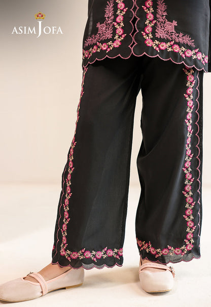 AJKLP-05 Embroidered Twisted Silk Stitched 2 Pcs