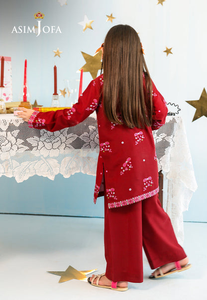 AJKLP-09 Embroidered Jumbo Silk Stitched 2 Pcs