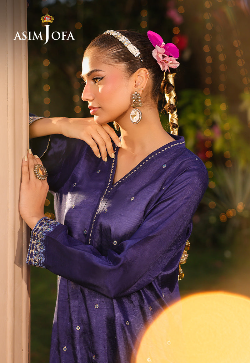 AJPB-220 EMBROIDERED RAW SILK STITCHED 2PCS