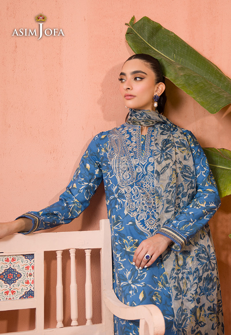 AJGR-06 EMBROIDERED COTTON SILK 2 PCS