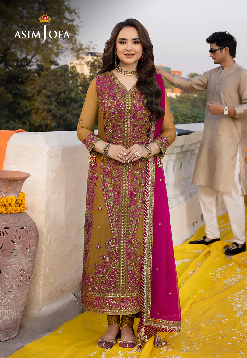 AJDAP-22 EMBROIDERED CHIFFON STITCHED 3 PCS