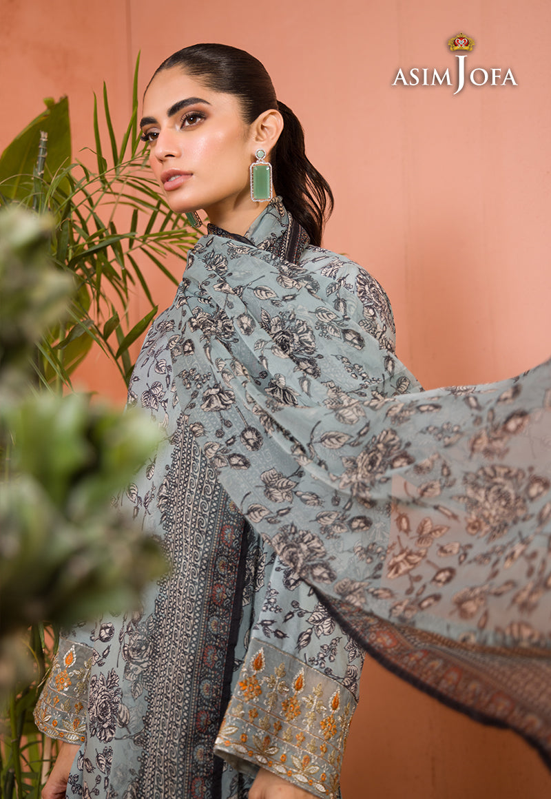AJGR-08 PRINTED COTTON SILK 2 PCS