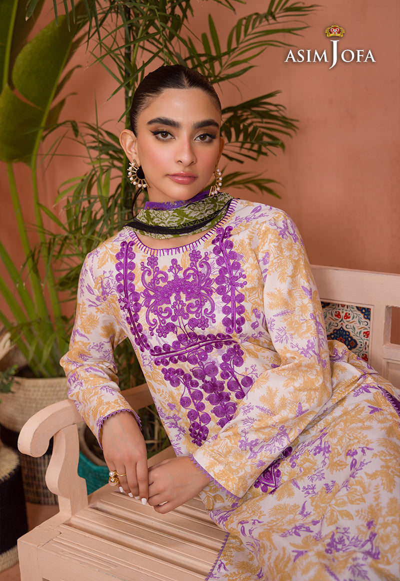 AJGR-09 EMBROIDERED COTTON SILK 2 PCS