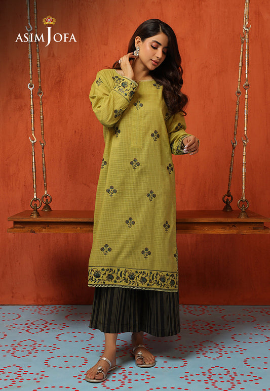 AJTM-07 - 2 PCS EMBROIDERED SELF JACQUARD 2 PCS