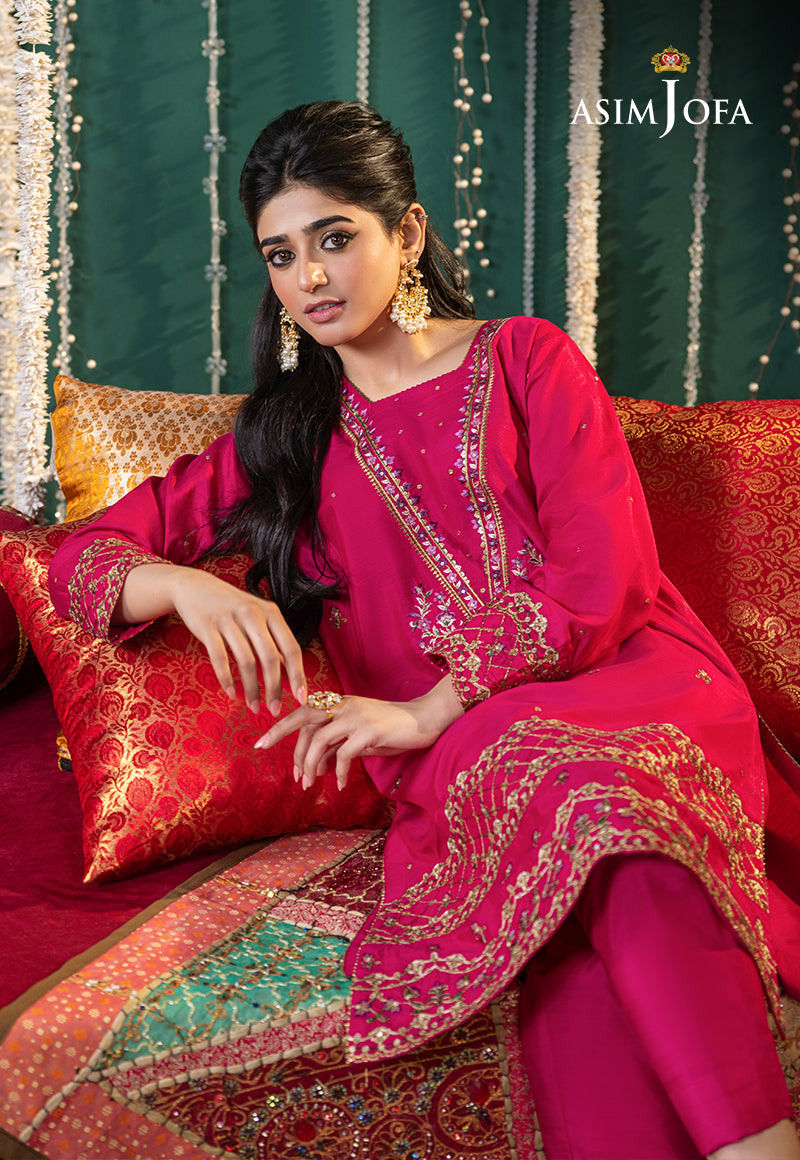 AJTM-03 - 2 PCS EMBROIDERED RAW SILK 2 PCS