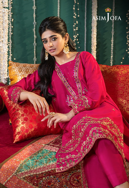 AJTM-03 - 2 PCS EMBROIDERED RAW SILK 2 PCS