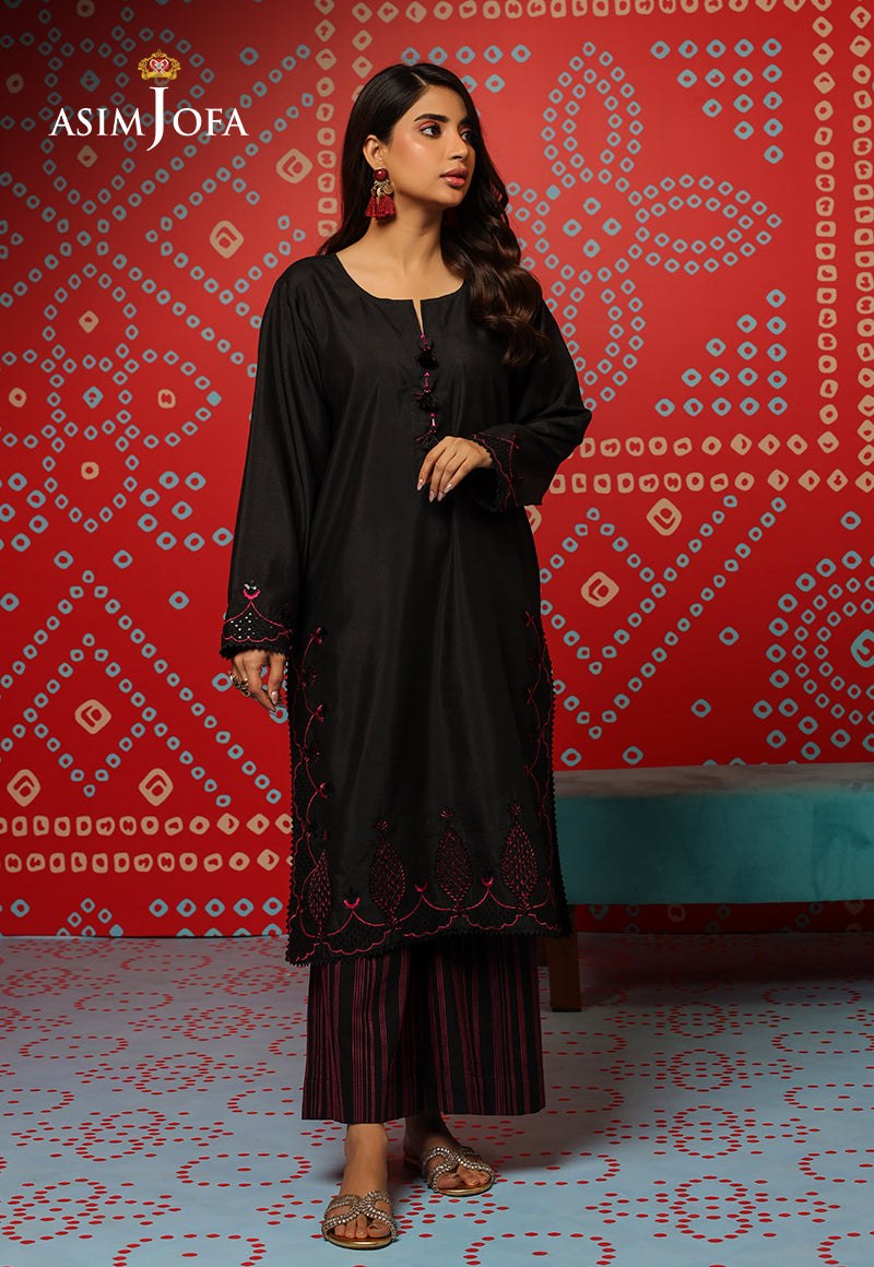AJTM-05 - 2 PCS EMBROIDERED RAW SILK 2 PCS