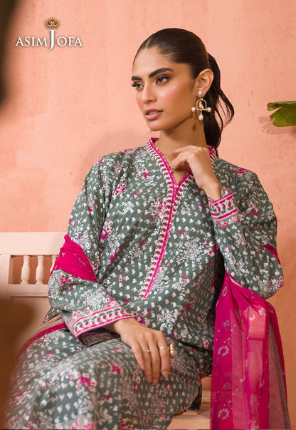 AJGR-07 PRINTED COTTON SILK 2 PCS