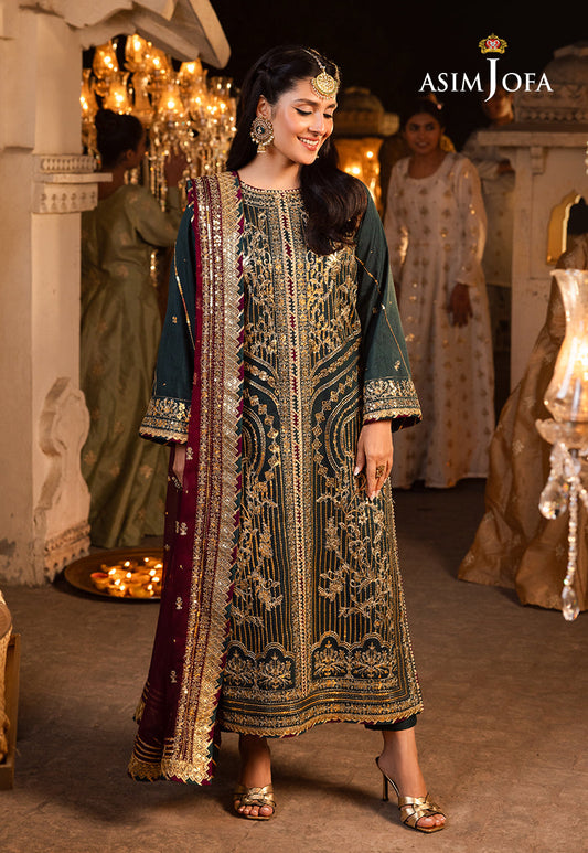 AJSH-20 EMBROIDERED RAW SILK 3 PCS