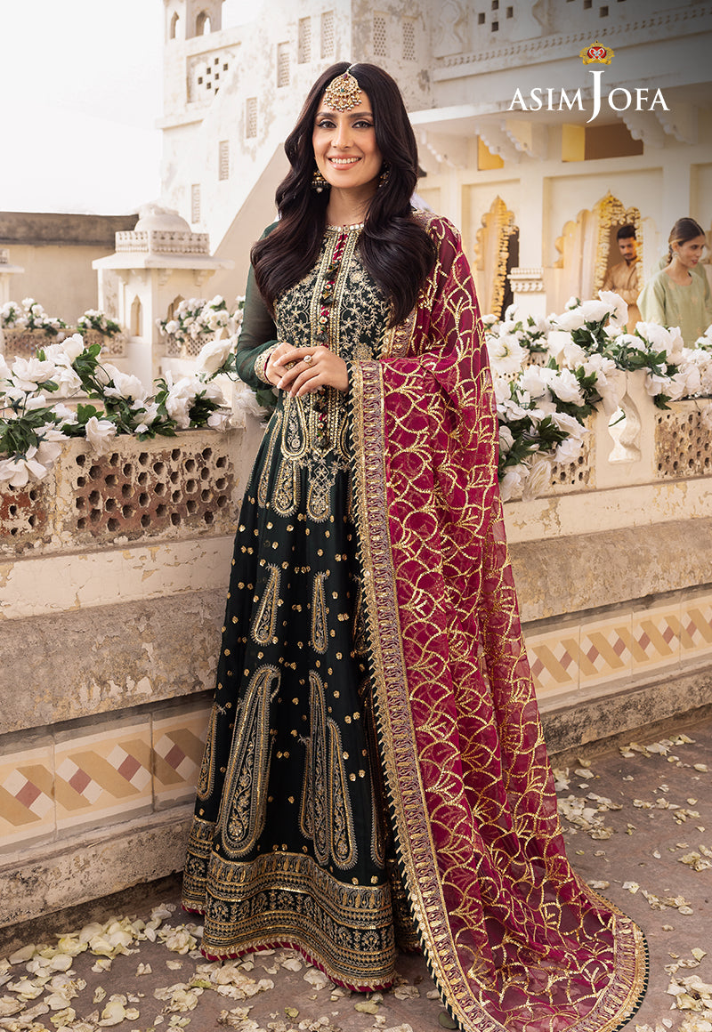 AJSHP-11 EMBROIDERED RAW SILK STITCHED 3 PCS