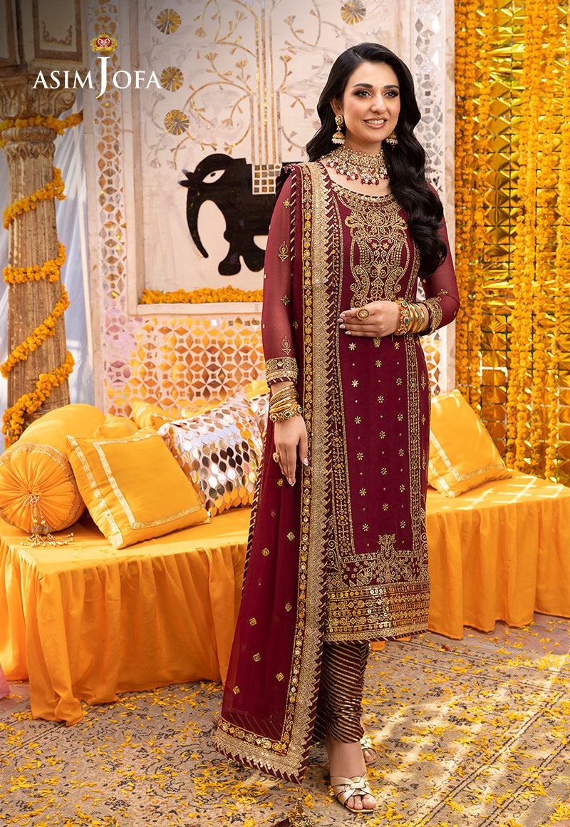 AJDAP-20 EMBROIDERED CHIFFON STITCHED 3 PCS