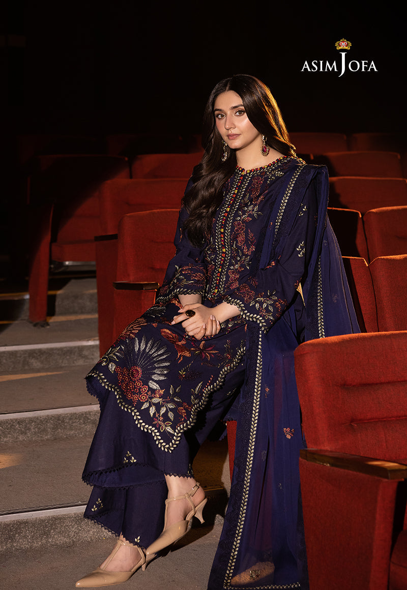 AJLLF-12 Embroidered Chiffon 3 Pcs