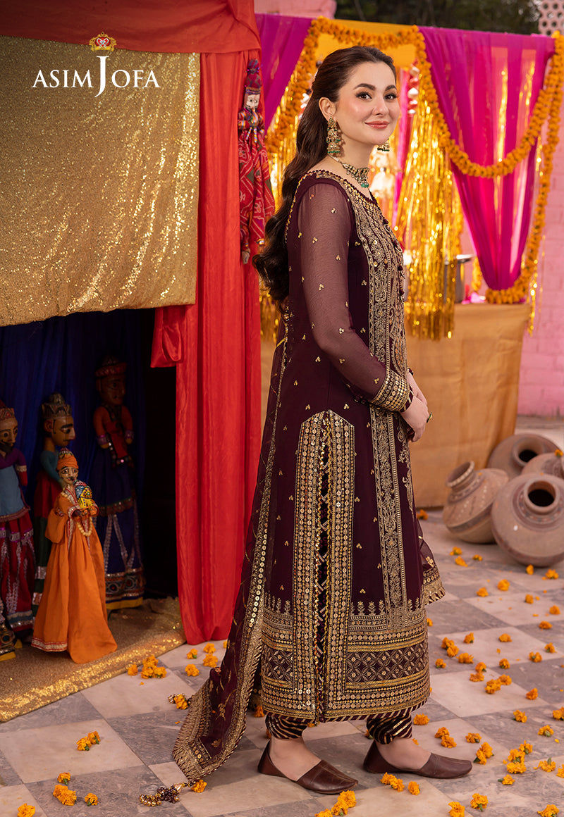 AJDAP-21 EMBROIDERED CHIFFON STITCHED 3 PCS