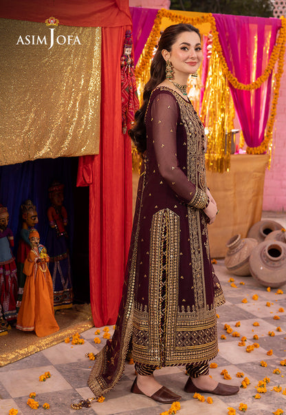 AJDAP-21 EMBROIDERED CHIFFON STITCHED 3 PCS