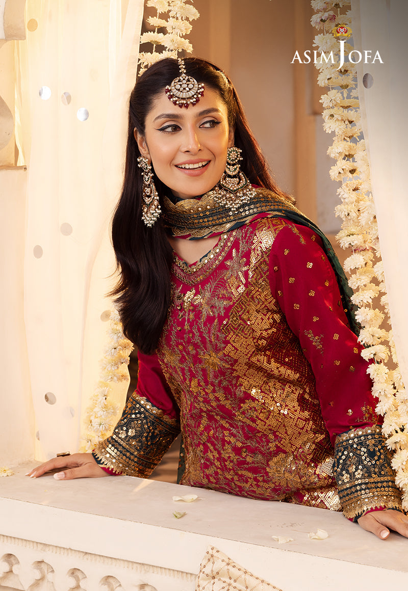 AJSH-19 EMBROIDERED RAW SILK 3 PCS