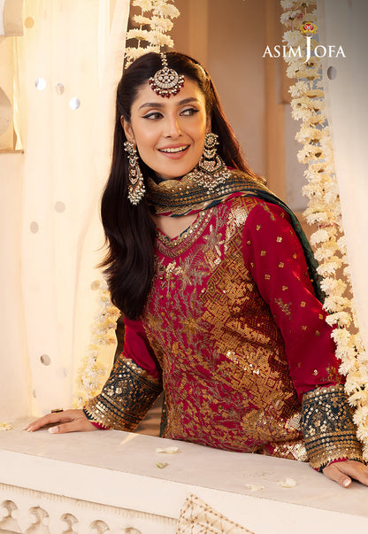AJSH-19 EMBROIDERED RAW SILK 3 PCS