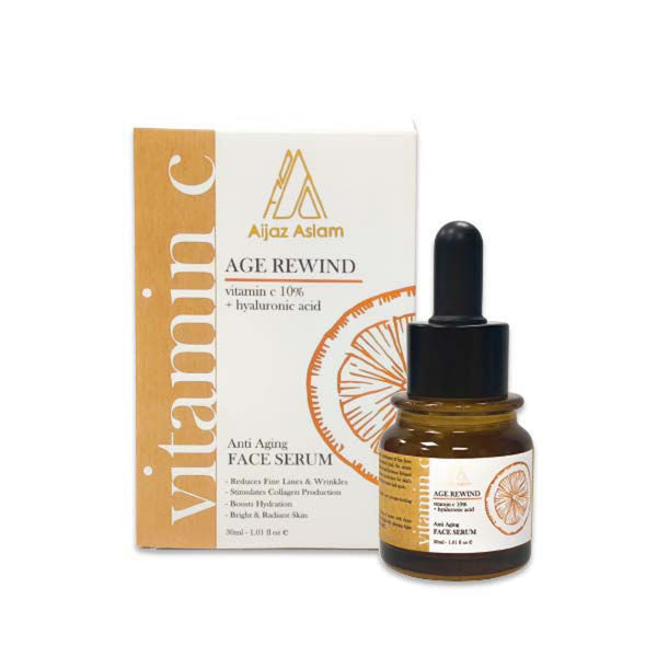 Age Rewind - Face Serum with 10% Vitamin C & Hyaluronic Acid | Aijaz Aslam