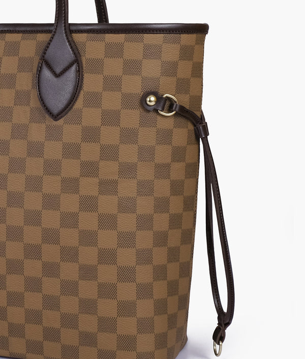 RTW Creation - Brown checkered neverfull tote bag