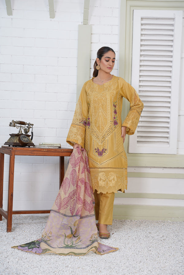 Threads & Weaves 3 PC PRET Embroidered Chikankari-04