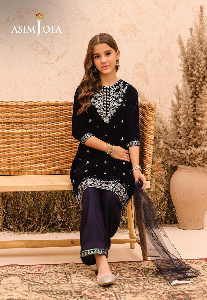 AJKV-02 EMBROIDERED VELVET 3 PCS
