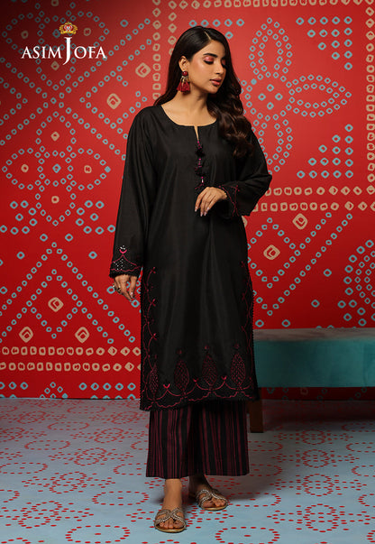 AJTM-05 - 2 PCS EMBROIDERED RAW SILK 2 PCS