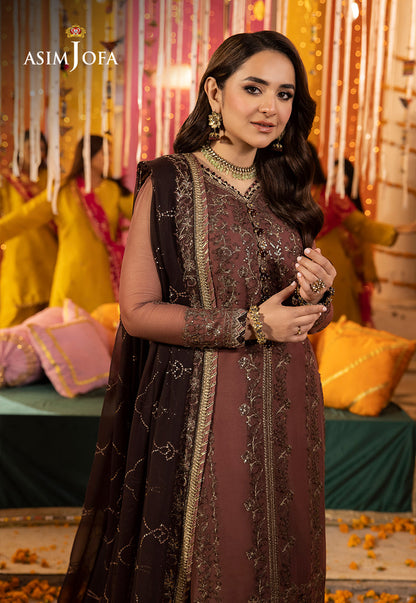 AJDAP-14 EMBROIDERED CHIFFON STITCHED 3 PCS