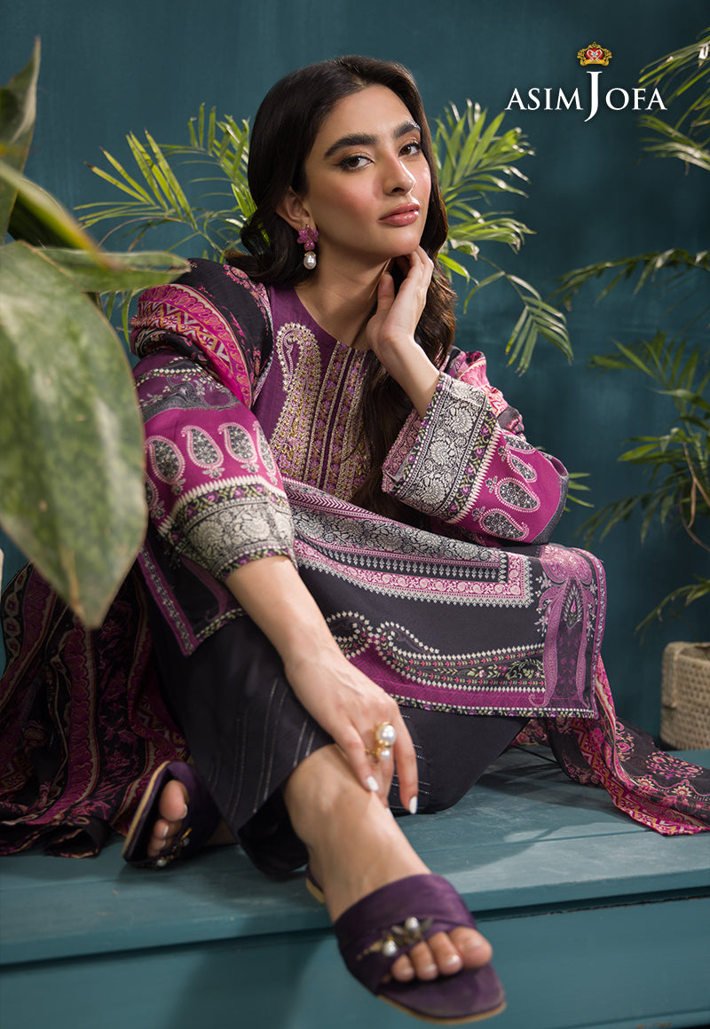 AJGR-16 EMBROIDERED SWISS LAWN 3 PCS