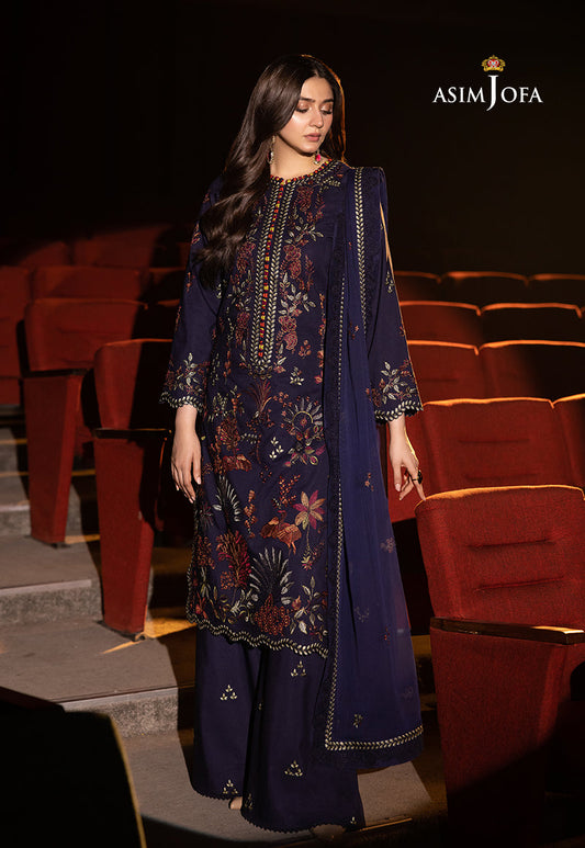 AJLLF-12 Embroidered Chiffon 3 Pcs