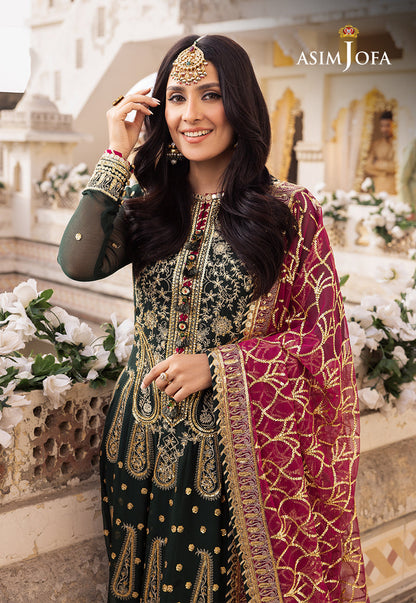 AJSHP-11 EMBROIDERED RAW SILK STITCHED 3 PCS