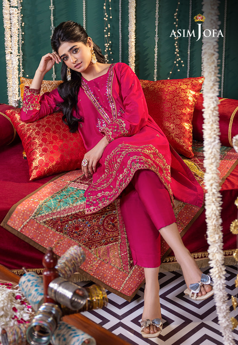 AJTM-03 - 2 PCS EMBROIDERED RAW SILK 2 PCS