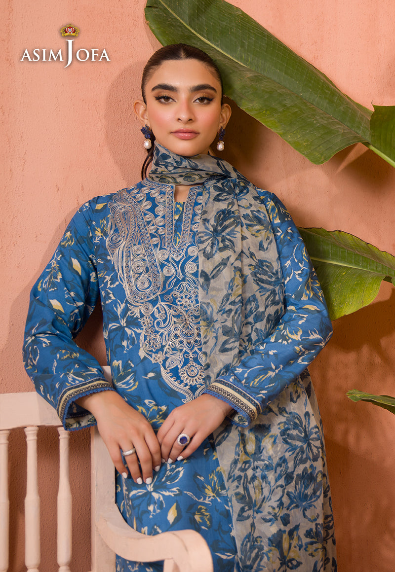 AJGR-06 EMBROIDERED COTTON SILK 2 PCS