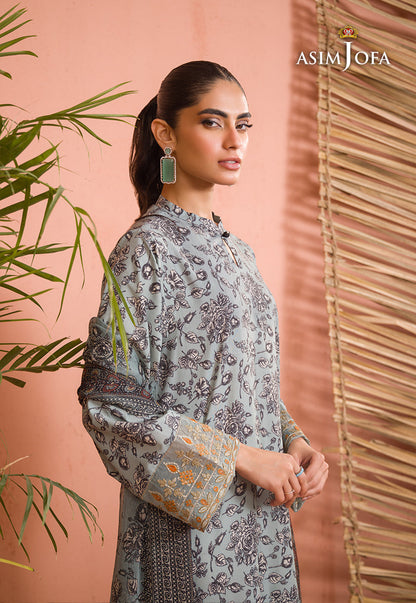AJGR-08 PRINTED COTTON SILK 2 PCS
