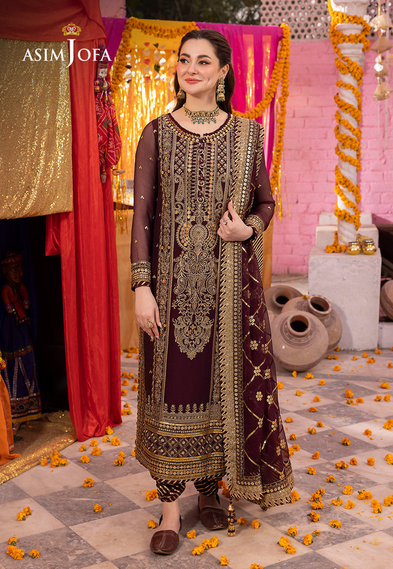 AJDAP-21 EMBROIDERED CHIFFON STITCHED 3 PCS