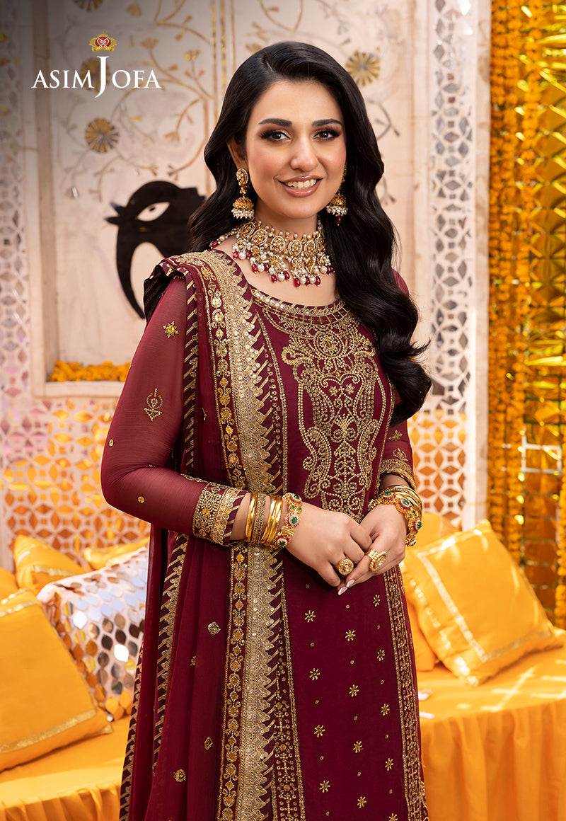 AJDAP-20 EMBROIDERED CHIFFON STITCHED 3 PCS