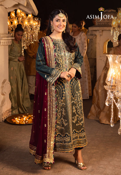 AJSH-20 EMBROIDERED RAW SILK 3 PCS